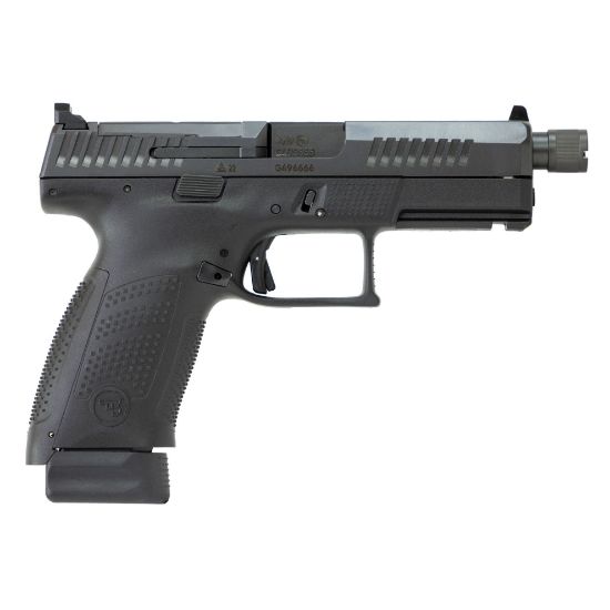 CZ, P-10 C OR SR, Suppressor and Optic Ready, Striker Fired, Semi-automatic, Polymer Frame Pistol, Compact, 9MM, 4.61" Threaded Barrel, 1/2X28, Nitride Slide Finish, Black, 3 Interchangeable Backstraps, High Fixed Sights, Optic Ready, Integrated Trigger Safety, Two 17rd Magazines, 806703915135, FFL-CZ-91513, RTG Parts