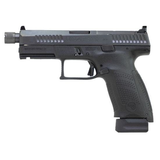 CZ, P-10 C OR SR, Suppressor and Optic Ready, Striker Fired, Semi-automatic, Polymer Frame Pistol, Compact, 9MM, 4.61" Threaded Barrel, 1/2X28, Nitride Slide Finish, Black, 3 Interchangeable Backstraps, High Fixed Sights, Optic Ready, Integrated Trigger Safety, Two 17rd Magazines, 806703915135, FFL-CZ-91513, RTG Parts