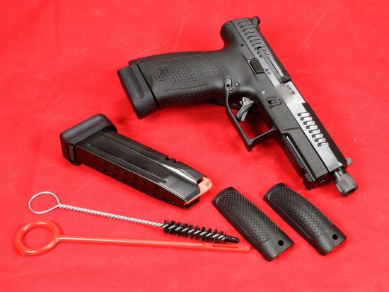 CZ, P-10 C OR SR, Suppressor and Optic Ready, Striker Fired, Semi-automatic, Polymer Frame Pistol, Compact, 9MM, 4.61" Threaded Barrel, 1/2X28, Nitride Slide Finish, Black, 3 Interchangeable Backstraps, High Fixed Sights, Optic Ready, Integrated Trigger Safety, Two 17rd Magazines, 806703915135, FFL-CZ-91513, RTG Parts