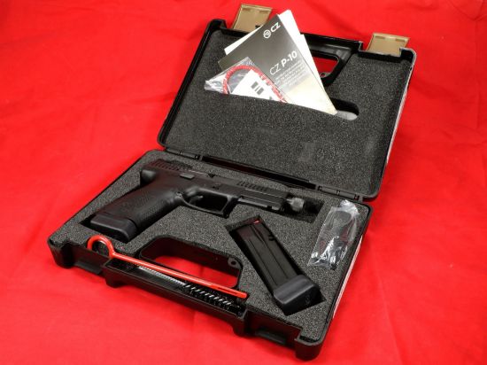 CZ, P-10 C OR SR, Suppressor and Optic Ready, Striker Fired, Semi-automatic, Polymer Frame Pistol, Compact, 9MM, 4.61" Threaded Barrel, 1/2X28, Nitride Slide Finish, Black, 3 Interchangeable Backstraps, High Fixed Sights, Optic Ready, Integrated Trigger Safety, Two 17rd Magazines, 806703915135, FFL-CZ-91513, RTG Parts