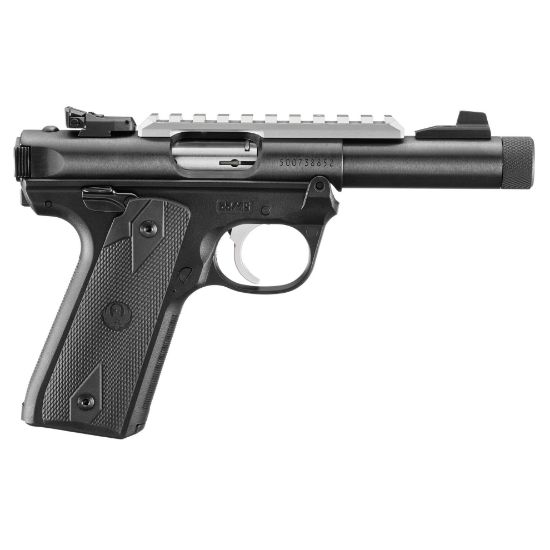 Ruger, Mark IV, 22/45, Semi-automatic, 22LR, 4.4", Black, Checkered, Two 10rd Magazines, Threaded, Adjustable Rear Sight, Polymer, Blued, Optics Ready, 736676401901, FFL-RUGER-40190, RTG Parts