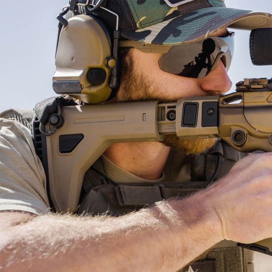 Magpul UCS FDE, Universal Carbine Stock (UCS), Fits 1913 Picatinny Rail, Side Folding, Adjustable Length of Pull, Matte Finish, Flat Dark Earth, Magpul Industries, 840815149279, MP-MAG1441-FDE, RTG Parts