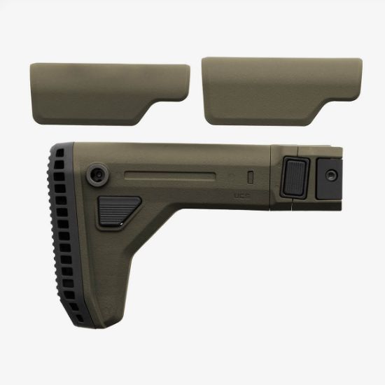 Magpul UCS ODG, Universal Carbine Stock (UCS), Fits 1913 Picatinny Rail, Side Folding, Adjustable Length of Pull, Matte Finish, Flat Dark Earth, Magpul Industries, 840815149286, MP-MAG1441-ODG, RTG Parts