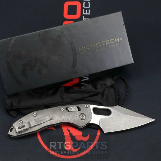 Picture of MICROTECH MARFIONE SELECT STITCH, S/E, RAM-LOK, SLAB SIDE, TITANIUM APOCALYPTIC FINISH SS, 3.7 INCH, 169RL-10APMS1