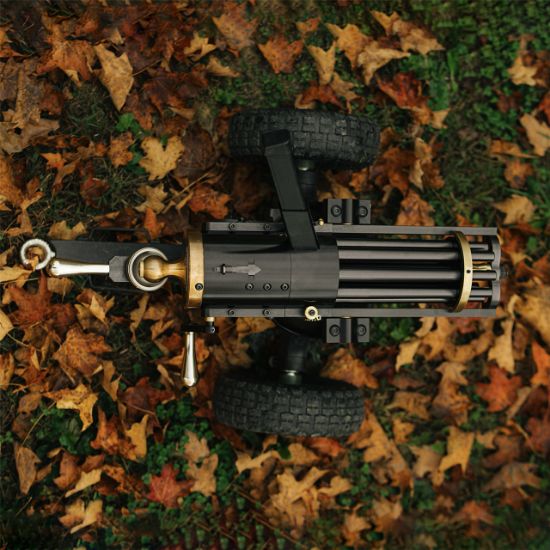 Tippmann Ordnance, Gatling Gun, Hand Crank, 9mm, (8) 10" Barrels, Steel, Matte Finish, Black, Includes Wheeled Mount, Carriage, T&E, Takes Glock 9mm Mags, FFL-TO-TG-900, RTG Parts