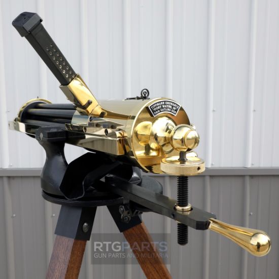 Picture of TIPPMANN ORDNANCE 16" 9MM GOLD GATLING GUN W/ OAK TRIPOD & FREE MAGS