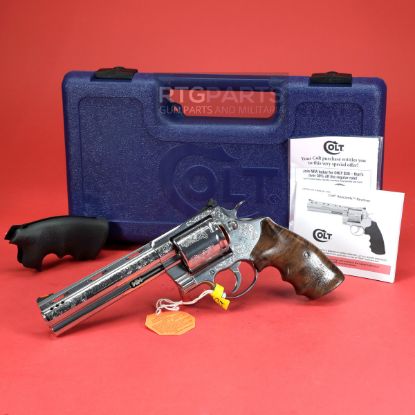 Colt Custom Shop, Colt Kodiak, Revolver, 44 Magnum, 6" Ported Barrel, Factory Engraved, Stainless Steel Finish, Deluxe Walnut Grips & Hogue Overmolded Rubber Grips, Red Ramp Front & Adjustable Rear Sights, 6 Rounds, 151550026812, FFL-COLT-CSKODIAKSP6RTS, RTG Parts