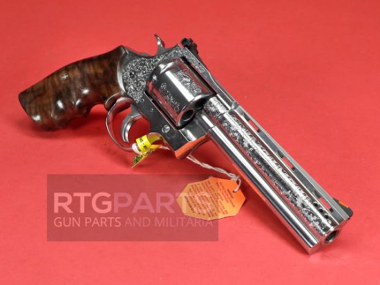 Colt Custom Shop, Colt Kodiak, Revolver, 44 Magnum, 6" Ported Barrel, Factory Engraved, Stainless Steel Finish, Deluxe Walnut Grips & Hogue Overmolded Rubber Grips, Red Ramp Front & Adjustable Rear Sights, 6 Rounds, 151550026812, FFL-COLT-CSKODIAKSP6RTS, RTG Parts