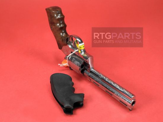 Colt Custom Shop, Colt Kodiak, Revolver, 44 Magnum, 6" Ported Barrel, Factory Engraved, Stainless Steel Finish, Deluxe Walnut Grips & Hogue Overmolded Rubber Grips, Red Ramp Front & Adjustable Rear Sights, 6 Rounds, 151550026812, FFL-COLT-CSKODIAKSP6RTS, RTG Parts