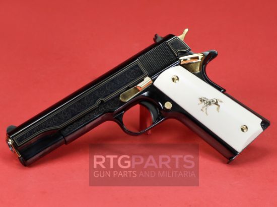 Colt Custom Shop, Classic 1911, Polished Gold Engraved, Semi-Auto Pistol, 45ACP, 5" Barrel, Includes Two Sets of Grips, One Magazine 151550026792, FFL-COLT-O1911CLASSIC, RTG Parts