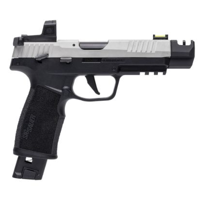Sig Sauer, P322 Competition with ROMEO RS Compact, Semi-automatic, Single Action Only, Polymer Frame Pistol, Full Size, 22LR, 4" Threaded Barrel with 2-Port Compensator, Manual Safety, Matte Finish, Black Frame with Clear Anodized Silver Slide, ROMEO RS Compact Optic, Sport Takedown Lever, 2 Mags (1)-20rd and (1)-25rd, 798681713448, FFL-SIG-322C-T-COMP-RS, RTG Parts