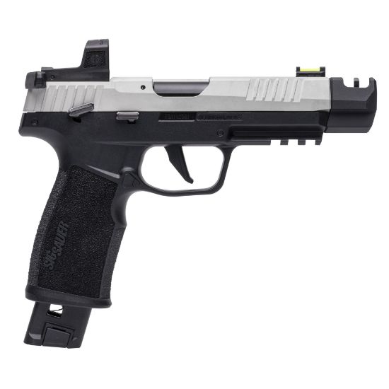 Sig Sauer, P322 Competition with ROMEO RS Compact, Semi-automatic, Single Action Only, Polymer Frame Pistol, Full Size, 22LR, 4" Threaded Barrel with 2-Port Compensator, Manual Safety, Matte Finish, Black Frame with Clear Anodized Silver Slide, ROMEO RS Compact Optic, Sport Takedown Lever, 2 Mags (1)-20rd and (1)-25rd, 798681713448, FFL-SIG-322C-T-COMP-RS, RTG Parts