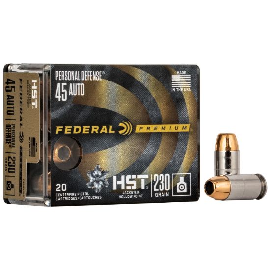 Federal Personal Defense HST .45ACP 230gr Jacketed Hollow Point, JHP, The Best, 20rd Box, 029465063948, AMMO-P45HST2S, RTG Parts