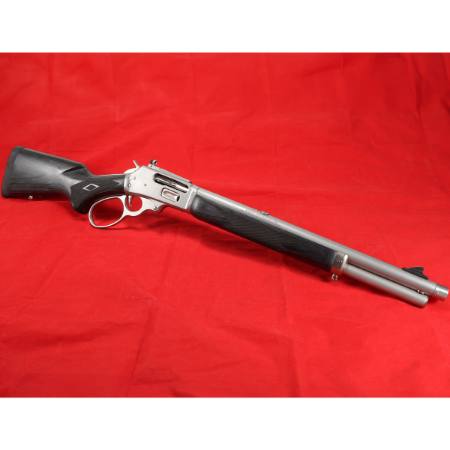 Marlin Firearms, 1895 Trapper, Large Loop, Lever Action Rifle, 45-70 Government, 16.5" Threaded Barrel, 11/16X24 Pattern, Satin Finish, Silver, Black Laminate Stock and Forend, Adjustable Skinner Sights, Crossbolt Safety, 5 Rounds, Right Hand, 736676704507, FFL-MARLIN-70450, RTG Parts