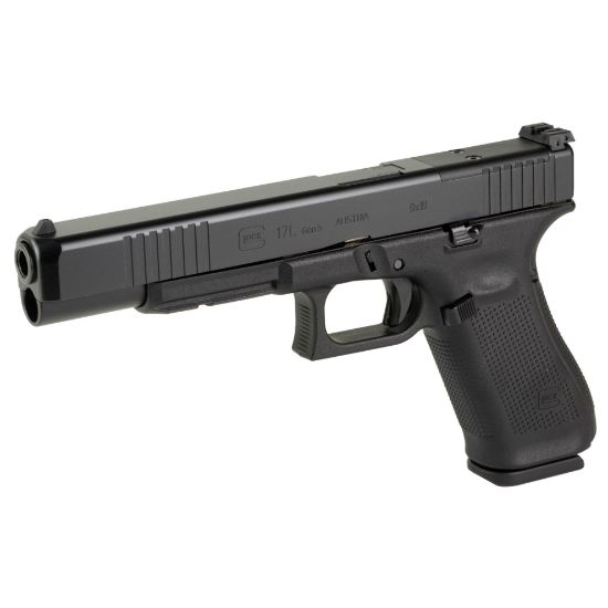 GLOCK, 17L Gen 5 M.O.S., Striker Fired, Semi-automatic, Polymer Frame Pistol, Full Size, 9MM, 6.02" Barrel, nDLC Finish, Black, Fixed Sights, 17 Rounds, 3 Magazines, 764503062582, FFL-GLOCK-PA163S103MOS, RTG Parts
