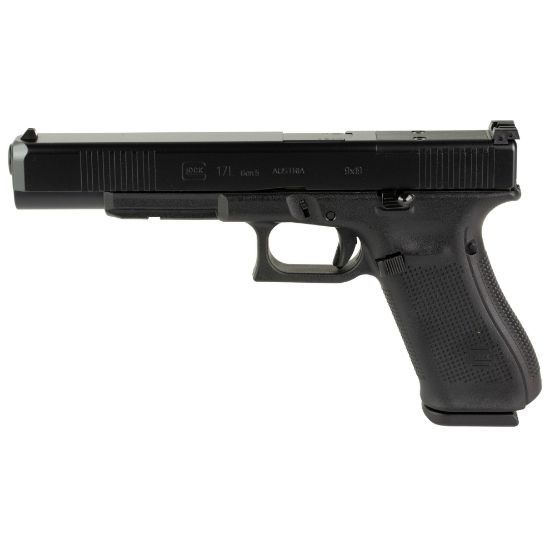 GLOCK, 17L Gen 5 M.O.S., Striker Fired, Semi-automatic, Polymer Frame Pistol, Full Size, 9MM, 6.02" Barrel, nDLC Finish, Black, Fixed Sights, 17 Rounds, 3 Magazines, 764503062582, FFL-GLOCK-PA163S103MOS, RTG Parts