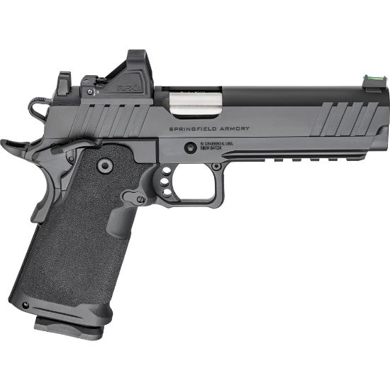 Springfield, 1911 DS Prodigy 5" AOS Handgun, Semi-Automatic Metal Frame Pistol, Forged Stainless Steel Barrel, Cerakote Finish, Black, Polymer Grips, Fiber Optic Front and Black Serrated Rear Sights, Viridian Green Dot, 4 Magazines, (3)-17 Round and (1)-20 Round, Includes Range Bag, 706397999551, FFL-SPRINGFIELD-PH9119AOS-PAC, RTG Parts