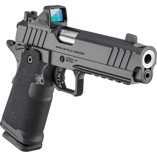 Springfield, 1911 DS Prodigy Comp, 9MM, 5" Forged Stainless Steel Bull Barrel, Forged Carbon Steel Frame, Cerakote Finish, Black, Polymer Grips, Tritium Front and Black Serrated Rear Sights, Ambidextrous Safety, Integral Compensator, Viridian Green Dot, 4 Magazines, (1)-20 Round Magazine and (3)-17 Round Magazine, Includes Range Bag, 706397999902, FFL-SPRINGFIELD-PH9119AOS-COMP-PAC, RTG Parts