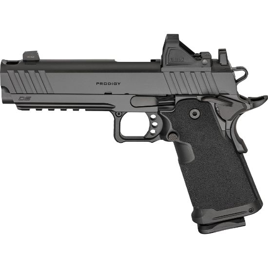 Springfield, 1911 DS Prodigy Comp, 9MM, 5" Forged Stainless Steel Bull Barrel, Forged Carbon Steel Frame, Cerakote Finish, Black, Polymer Grips, Tritium Front and Black Serrated Rear Sights, Ambidextrous Safety, Integral Compensator, Viridian Green Dot, 4 Magazines, (1)-20 Round Magazine and (3)-17 Round Magazine, Includes Range Bag, 706397999902, FFL-SPRINGFIELD-PH9119AOS-COMP-PAC, RTG Parts