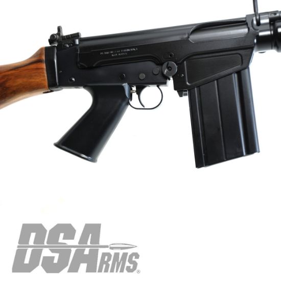 DS Arms, SA58 FALO, Semi-automatic Rifle, 762NATO, 21" FALO Heavy Barrel, Matte Finish, Black, Fixed Walnut Stock, Carry Handle, Folding Bipod, 20rd Magazine., FFL-DSA-SA5821-5042-A, RTG Parts