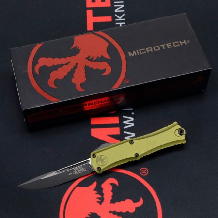 Picture of MICROTECH HERA II MINI S/E OTF, AUTOMATIC KNIFE, OD GREEN, 3 INCH, BLACK BLADE, 1703M-1OD