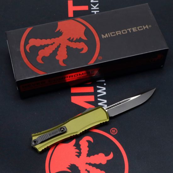 Picture of MICROTECH HERA II MINI S/E OTF, AUTOMATIC KNIFE, OD GREEN, 3 INCH, BLACK BLADE, 1703M-1OD