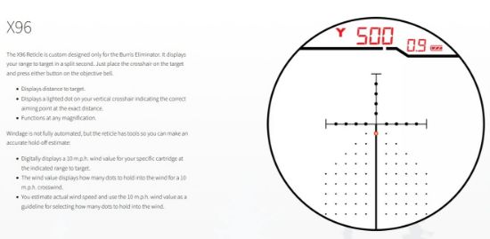 Burris Optics, Eliminator 5, Rangefinder Rifle Scope, 5-20X50mm, X96 Reticle, Matte Finish, Black, Includes Bluetooth Controller, 000381001559, MIS-BUR-200155, RTG Parts