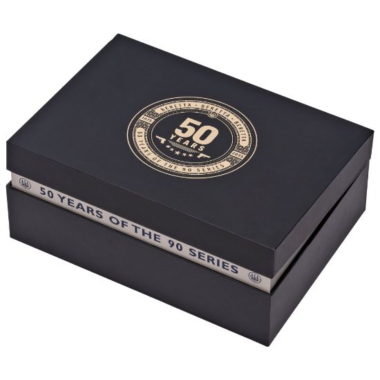 Beretta, 92SB 50th Anniversary Edition, Semi-automatic, Double Action/Single Action, Metal Frame Pistol, Full Size, 9MM, G10 Grips, Anodized Finish, Black, 4.9" Barrel, Fixed Sights, 15 Rounds, 2 Magazines, Include Challenge Coin and History Booklet, 082442062716, FFL-BERETTA-J92SB15, RTG Parts