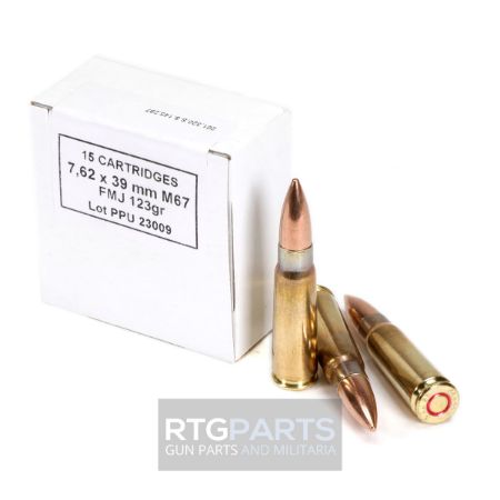 7.62X39 Brass Cased 123gr FMJ, 180rd Ammo Can, PPU M67, 7.62x39mm, AMMO-PPU762X39123FMJ-B15, RTG Parts