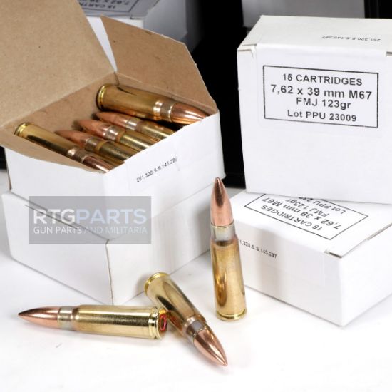 7.62X39 Brass Cased 123gr FMJ, 180rd Ammo Can, PPU M67, 7.62x39mm, AMMO-PPU762X39123FMJ-B15, RTG Parts