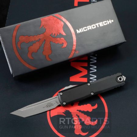 Picture of MICROTECH UTX-85 GEN IV OTF AUTOMATIC KNIFE, BLACK, 3.125" M390 T/E TANTO, APOCALYPTIC, 12334-10AP
