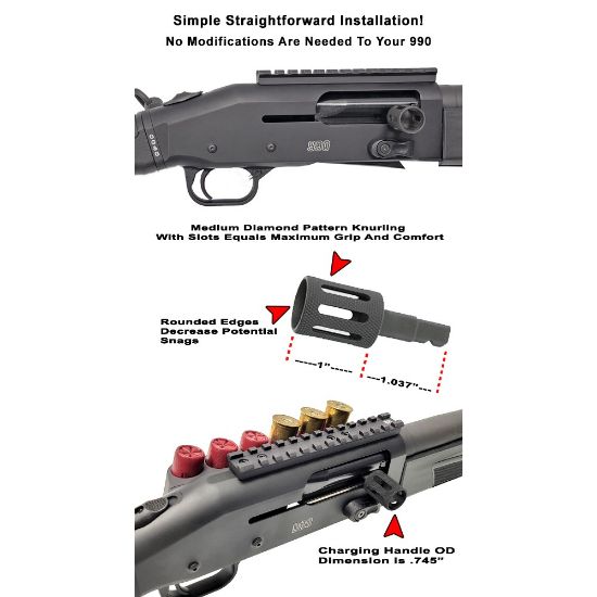 GG&G Mossberg 990 Slotted Charging Handle, Cocking Handle, GG&G AZ, 813157024146, GGG-3712, RTG Parts