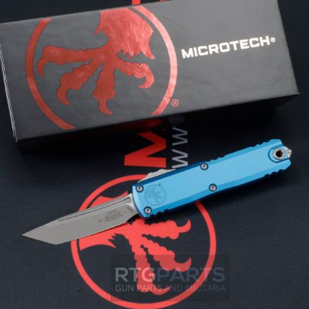 Picture of MICROTECH UTX-85 GEN IV OTF AUTOMATIC KNIFE, BLUE, 3.125" M390 T/E TANTO, APOCALYPTIC, 12334-10APBL