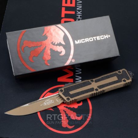 Microtech Scarab II Gen III, S/E OTF, Automatic Knife, Cerakote Burnt Bronze, (3.9 Inch), Drop Point, M390MK, Made in the USA, 841768189749, MICROTECH-1278-1UBC19Z4, RTG Parts