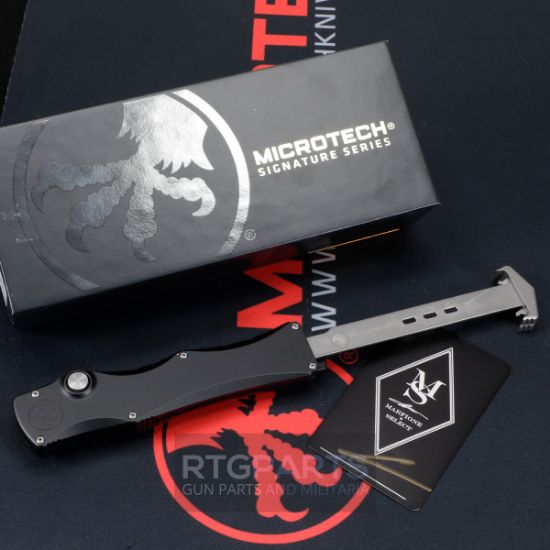 Microtech Marfione Select, Halo IV, Single Action Auto, Black Handle, 3.8" Clip Point, Stonewash, Made in the USA, 841768189446, MICROTECH-1150-10MS1 , RTG Parts