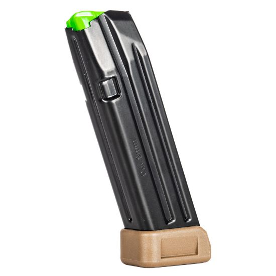 Mec-Gar USA, Magazine with Extension, 9MM, 20 Rounds, Fits GLOCK 17, Anti-Friction Coating, Black, Flat Dark Earth Extension, 20rd, 765595900080, MEC-MGG172005A, RTG Parts