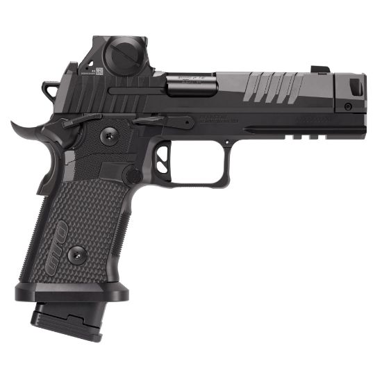 Sig Sauer, P211 GTO, Single Action Only, 9MM, 4.4" Barrel, MACH3D Compensator, Nitron Finish, Black, X Ray 3 Night Sights, Romeo-X Sig-Loc Compact Optic, Flared Magwell, 3 Magazines, (2)-21 Round & (1)-23 Round, 798681731244, FFL-SIG-211F-9-GTO-B-RXSL, RTG Parts