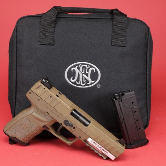 FN Five seveN MRD,  Full Size, 5.7X28MM, 4.8" Barrel, Matte Finish, Flat Dark Earth, Stippled Textured Grip, Optic Ready, Adjustable Sights, Ambidextrous, 20 Rounds, 2 Magazines, Includes Ballistic Zippered Case, 845737015145, FFL-FN-66-101275, RTG Parts