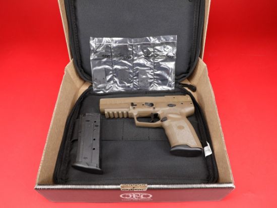 FN Five seveN MRD,  Full Size, 5.7X28MM, 4.8" Barrel, Matte Finish, Flat Dark Earth, Stippled Textured Grip, Optic Ready, Adjustable Sights, Ambidextrous, 20 Rounds, 2 Magazines, Includes Ballistic Zippered Case, 845737015145, FFL-FN-66-101275, RTG Parts