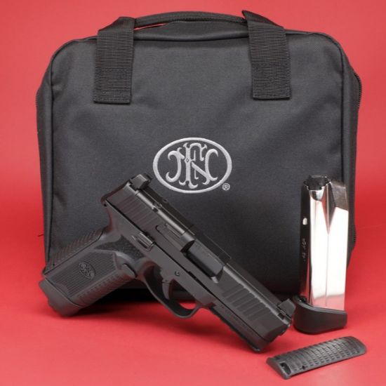 FN America, FN 545 MRD NMS, Semi-automatic, Striker Fired, Polymer Frame Pistol, Full Size, 45 ACP, 4.1" Barrel, Anodized Finish, Black, Optic Height Sights, Optics Ready, Two 15rd Mags, No Manual Safety, 845737015701, FFL-FN-66-101387, RTG Parts