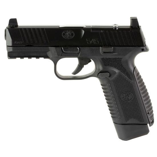 FN America, FN 545 MRD NMS, Semi-automatic, Striker Fired, Polymer Frame Pistol, Full Size, 45 ACP, 4.1" Barrel, Anodized Finish, Black, Optic Height Sights, Optics Ready, Two 15rd Mags, No Manual Safety, 845737015701, FFL-FN-66-101387, RTG Parts