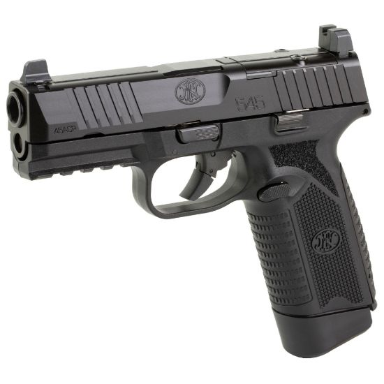 FN America, FN 545 MRD NMS, Semi-automatic, Striker Fired, Polymer Frame Pistol, Full Size, 45 ACP, 4.1" Barrel, Anodized Finish, Black, Optic Height Sights, Optics Ready, Two 15rd Mags, No Manual Safety, 845737015701, FFL-FN-66-101387, RTG Parts