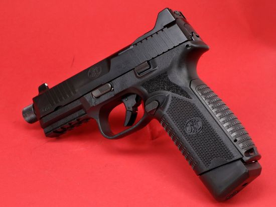 FN America, FN 545 Tactical, Full Size, 45 ACP, 4.71" Barrel, Black, 1 -18rd and 1-15rd Magazine, Non-Manual Safety, Suppressor Height Night Sights, Low Profile Optics Mounting System, Barrel Threaded .578x28, Ambi Slide Stop Lever, Ambi Mag Release, Includes (4) MRD Mounting Plates, (2) Frame Backstraps and Premium Zippered Case, 845737015664, FFL-FN-66-101383, RTG Parts