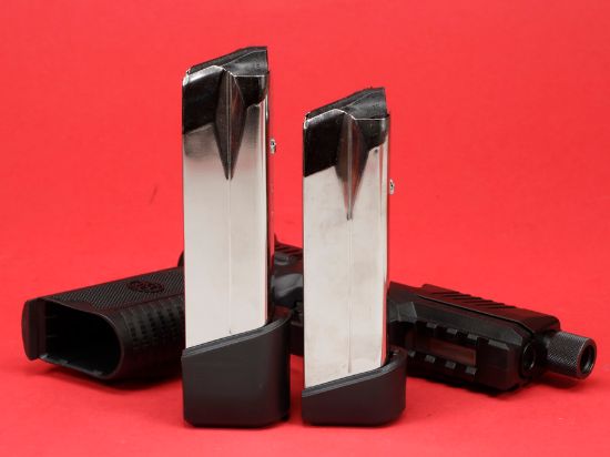 FN America, FN 545 Tactical, Full Size, 45 ACP, 4.71" Barrel, Black, 1 -18rd and 1-15rd Magazine, Non-Manual Safety, Suppressor Height Night Sights, Low Profile Optics Mounting System, Barrel Threaded .578x28, Ambi Slide Stop Lever, Ambi Mag Release, Includes (4) MRD Mounting Plates, (2) Frame Backstraps and Premium Zippered Case, 845737015664, FFL-FN-66-101383, RTG Parts