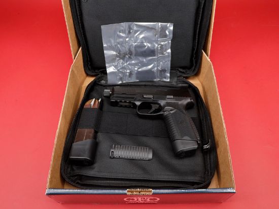 FN America, FN 545 Tactical, Full Size, 45 ACP, 4.71" Barrel, Black, 1 -18rd and 1-15rd Magazine, Non-Manual Safety, Suppressor Height Night Sights, Low Profile Optics Mounting System, Barrel Threaded .578x28, Ambi Slide Stop Lever, Ambi Mag Release, Includes (4) MRD Mounting Plates, (2) Frame Backstraps and Premium Zippered Case, 845737015664, FFL-FN-66-101383, RTG Parts