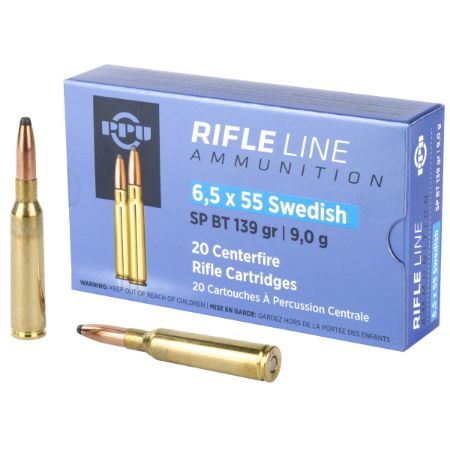 Prvi Partizan, Rifle, 6.5X55 Swedish, 139 Grain, Soft Point, 20 Round Box, 20rd, Swede, 8605003812722, AMMO-PP6SWS, RTG Parts
