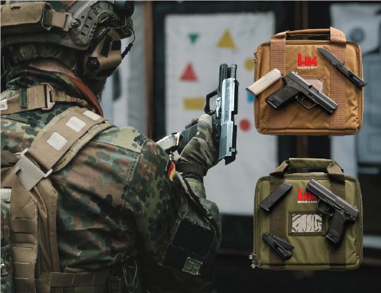 HK P8 A1 Final Edition, Limited Edition with Tan HK Logo Case and Boker Folding Knife, DA/SA, Full Size, 9MM, 4.25" Barrel, Matte Finish, Black, 3-Dot Sights, Reversed Safety/Decocker Lever, P8A1, Includes Certificate of Authenticity, Two 15rd Mags, Heckler & Koch, Bundeswehr Version of the USP9, 642230274877, FFL-HKK-81001397, RTG Parts