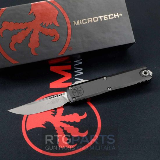 Picture of MICROTECH UTX-85 GEN IV OTF AUTOMATIC KNIFE, BLACK, 3.125" M390 S/E, APOCALYPTIC, 12314-10AP