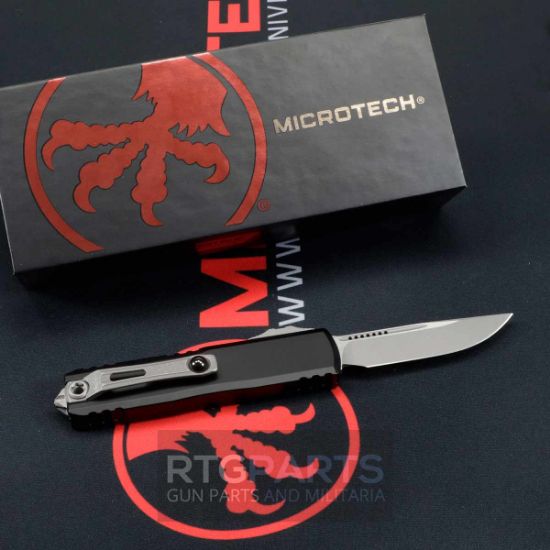 Picture of MICROTECH UTX-85 GEN IV OTF AUTOMATIC KNIFE, BLACK, 3.125" M390 S/E, APOCALYPTIC, 12314-10AP
