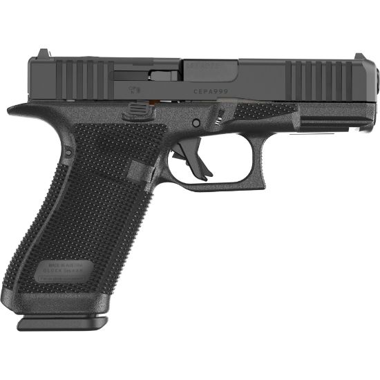 GLOCK, 45 Gen 6, Semi-automatic, Striker Fired, Polymer Frame Pistol, Compact, 9MM, 4.02" Barrel, DLC Finish, Fixed Sights, Optics Ready System, 17 Rounds, 3 Magazines, 764503068270, FFL-GLOCK-P64550203, RTG Parts